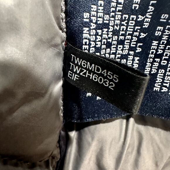 Tommy Hilfiger Duck Down Puffer Coat Women XS Gray Packable Full Zip Winter Snow - Picture 16 of 16